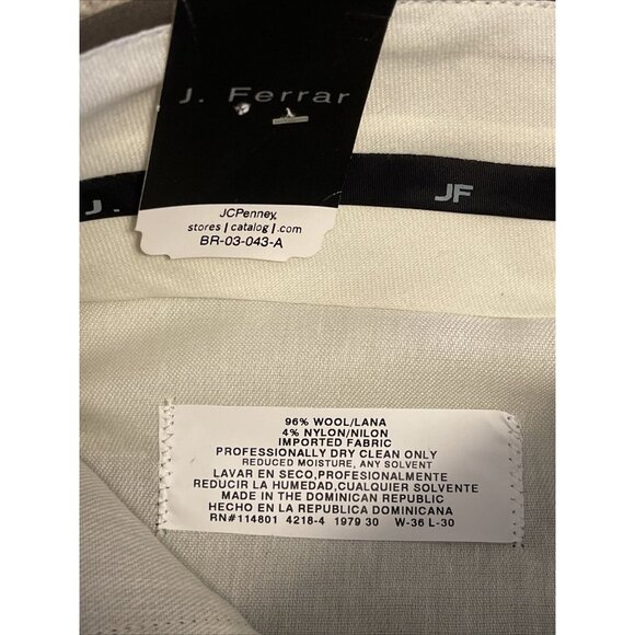 NWT J Ferrar Pleated Dress Pants Slacks Trousers Cuffed Men’s Size 36 X 30 Brown - Picture 5 of 16